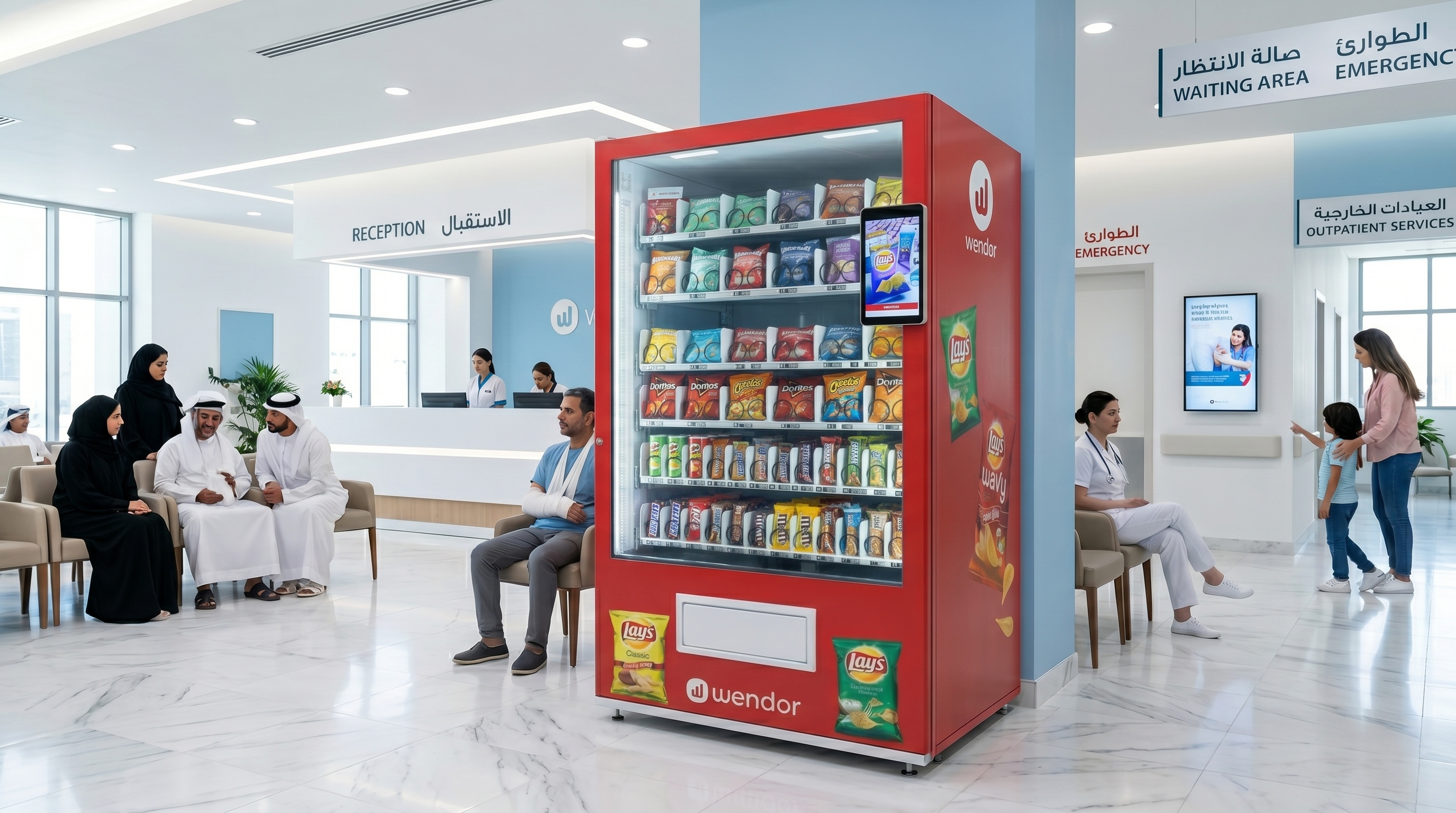 Hospital environment with self-service vending support