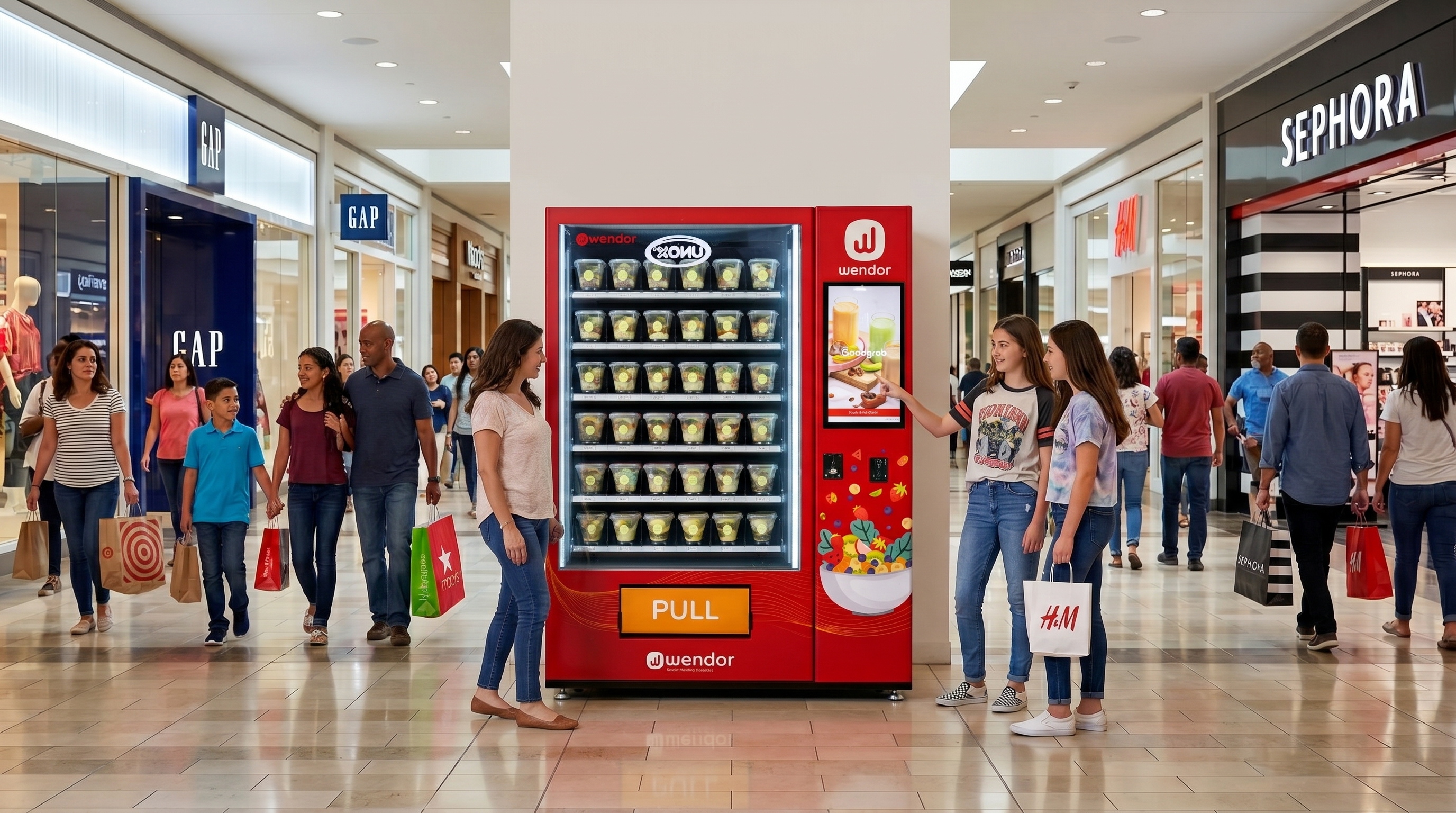 Retail storefront with vending integration